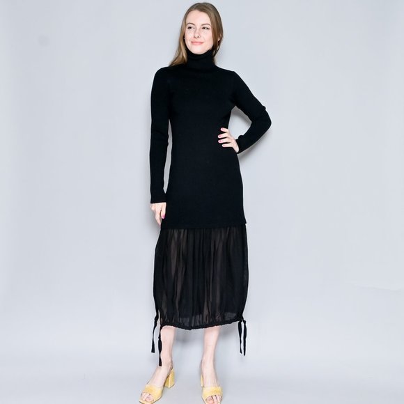303. TIBI Sculpted Wool Layered Sweater Dress EUC XS - Picture 1 of 7